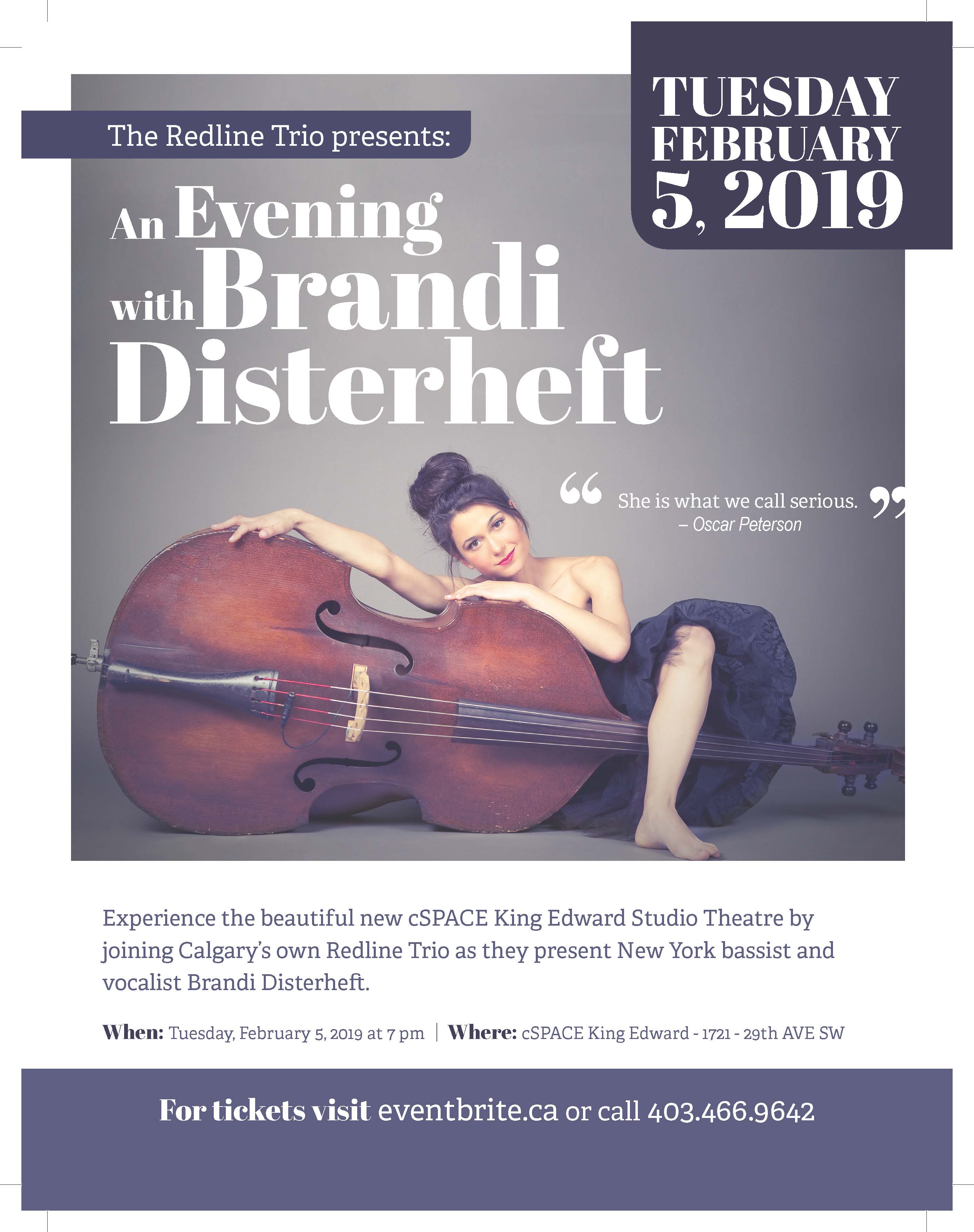 The Redline Trio presents: An evening with Brandi Disterheft - cSPACE